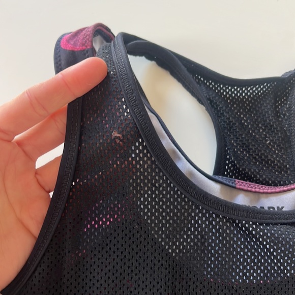 IVY PARK black & pink double layer mesh sports bra - Picture 3 of 5